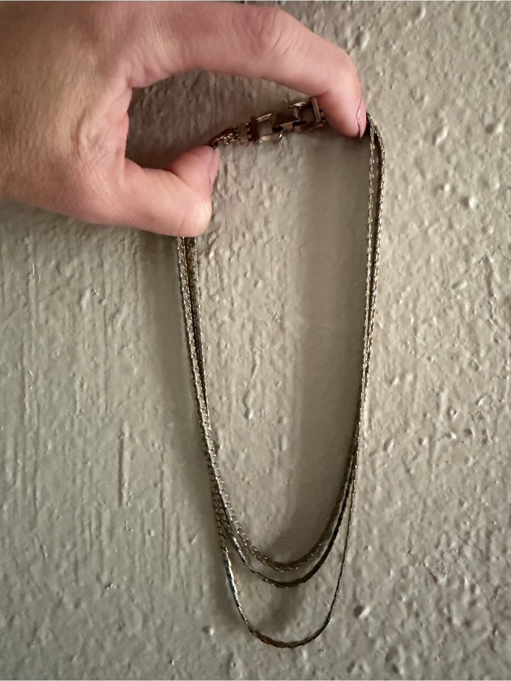 Vintage Silver-Tone Layered Chain Necklace
